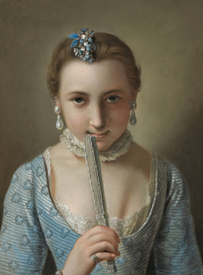 A Girl with a Fan, ca. 1750, by Pietro Antonio Rotari (1707-1762) Daxer & Marschall Kunsthandel  Munich 
